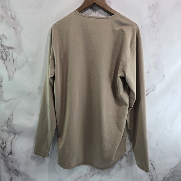 Bylt T Shirt Mens Large Brown Long Sleeve Drop Cut LS Blend Longline Tee Lux - Picture 5 of 10